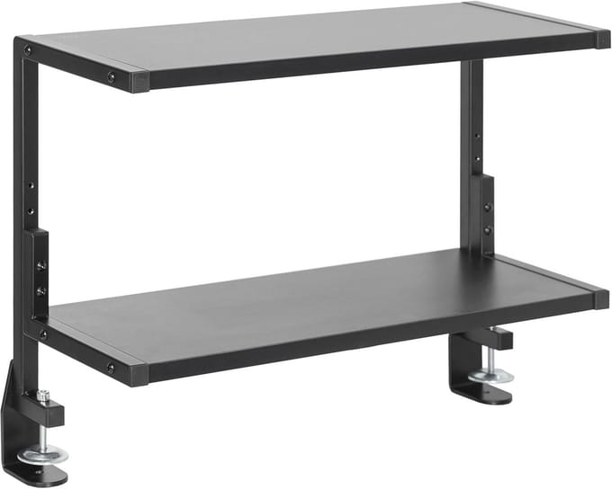 24" Bureau Organizer met Dubbele Planken voor Tafelaccessoires en Gaming Apparatuur