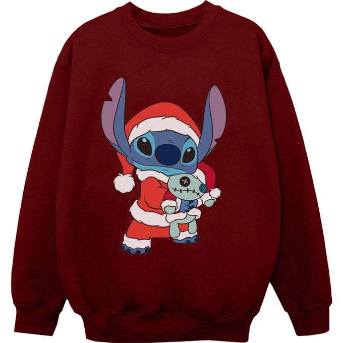 Disney Meisjes Lilo en Stitch Kerstmis Sweatshirt (Bourgondië)