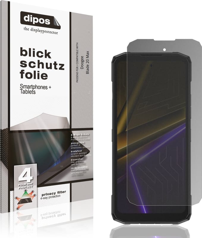 dipos – Matte Privacy Screenprotector geschikt voor Doogee Blade 20 Max | Anti-Spy Beschermfolie