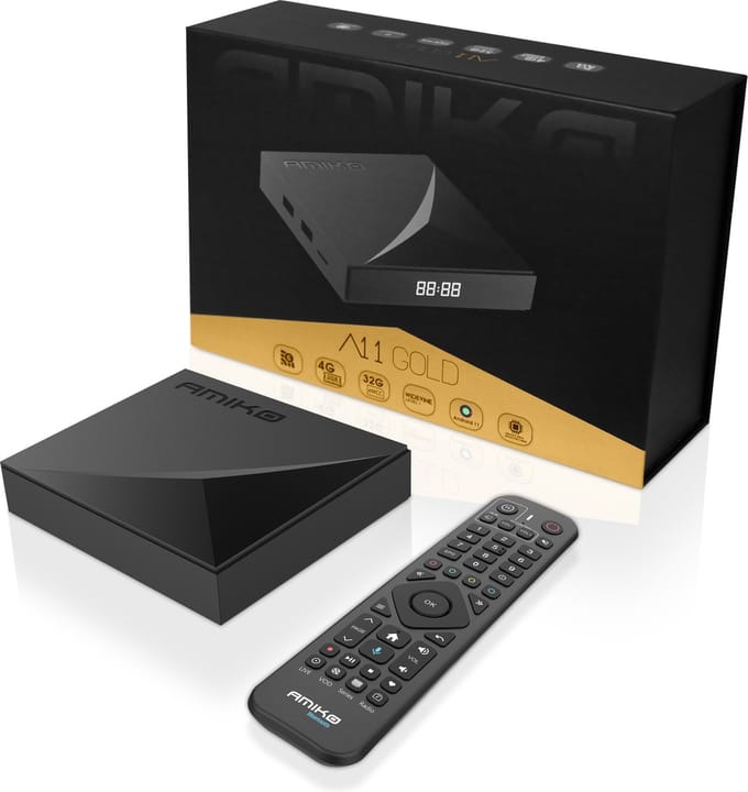 Amiko A11 Gold 4K Android OTT Media Streamer