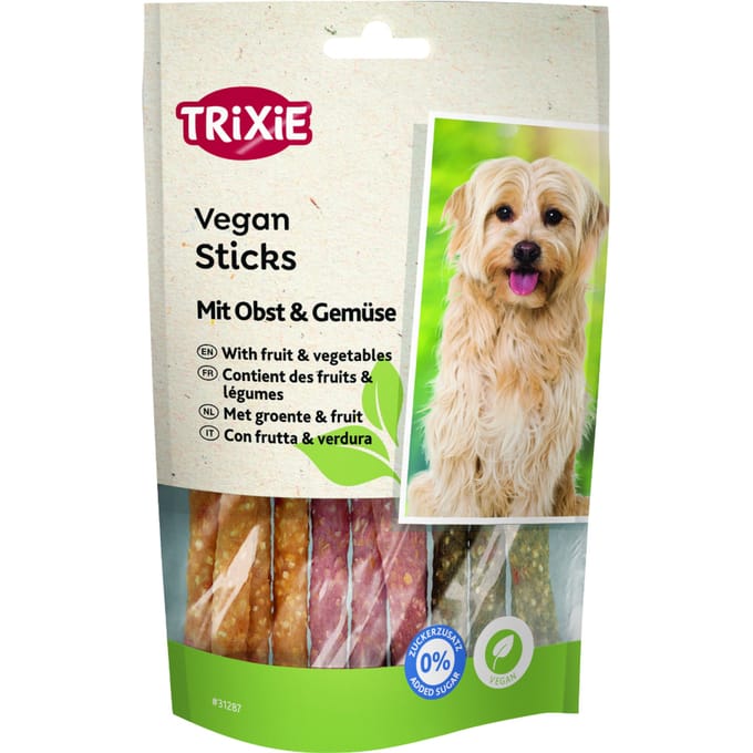 Voordeelpakket: 6x 100g Trixie Vegan Sticks met fruit & groenten hondensnacks