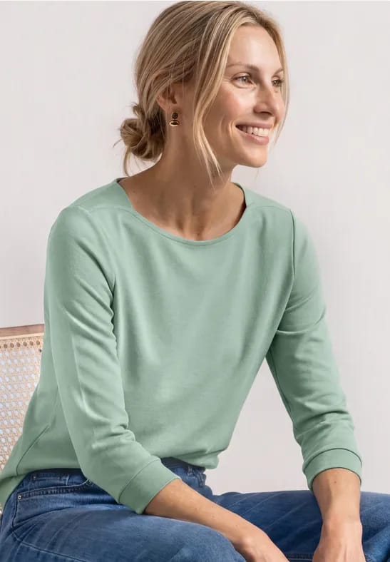 Shirt met 3/4-mouwen en een boothals