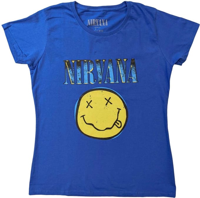 Nirvana - Xerox Happy Face Heren T-shirt - M - Blauw