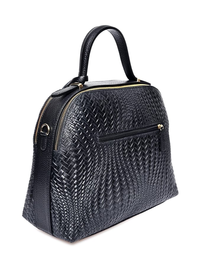 Isabella Rhea Zwart Rundleer Tas