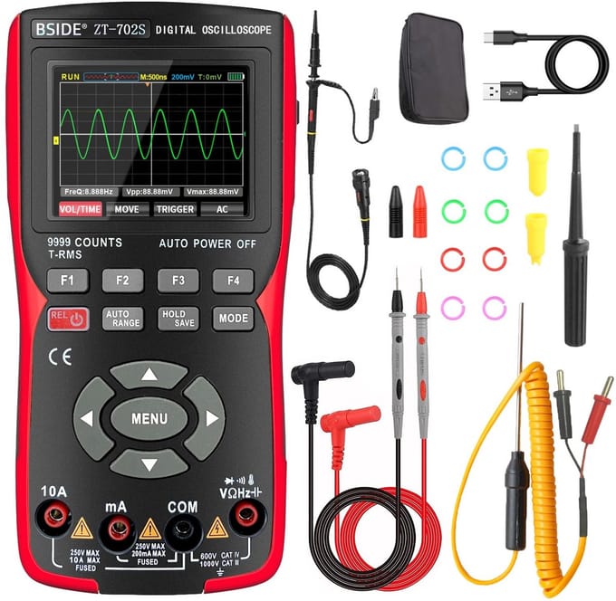 Digitale Multimeter met Oscilloscope Functie, 10MHz, Draagbaar en Oplaadbaar