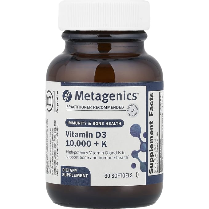 Metagenics, Vitamine D3 10 000 + K, 60 gélules