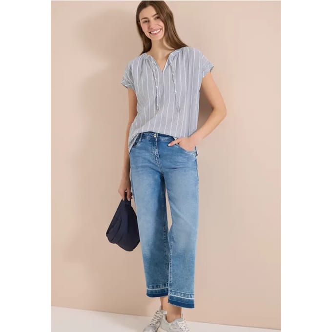 Blouse met hangende schouder en structuur