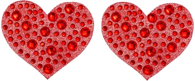 Tepelplakkers strass steentjes hartje - Set van 2 - Rood