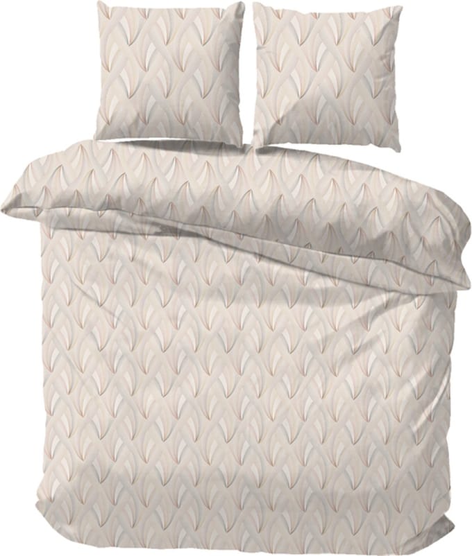 iSleep Dekbedovertrek Linda - Eenpersoons - 140x200/220 cm - Natural