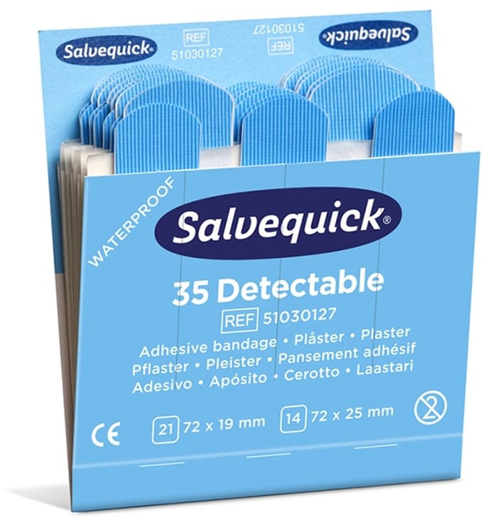Salvequick 6735 navulling HACCP blauwe pleisters 35 stuks