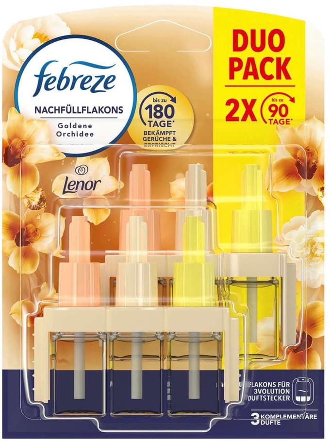 Febreze - Luchtverfrisser - Starterset - 3Volution - Golden Orchid with Lenor - 2x20ml