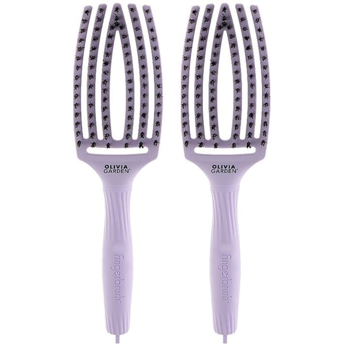 2x Olivia Garden Fingerbrush Care Iconic Boar&Nylon Bloom Lavender