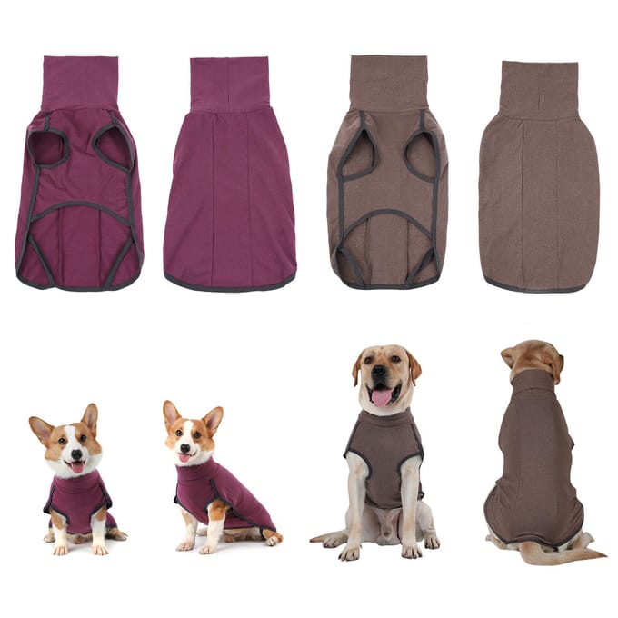Hondenpullover coltrui warm winterpullover huisdierkleding voor kleine middelgrote grote hond 3X-Large koffie