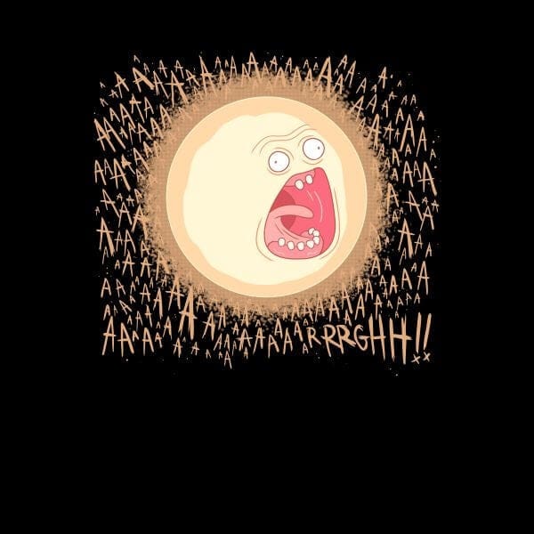 Rick and Morty Screaming Sun Dames T-shirt - Zwart - M