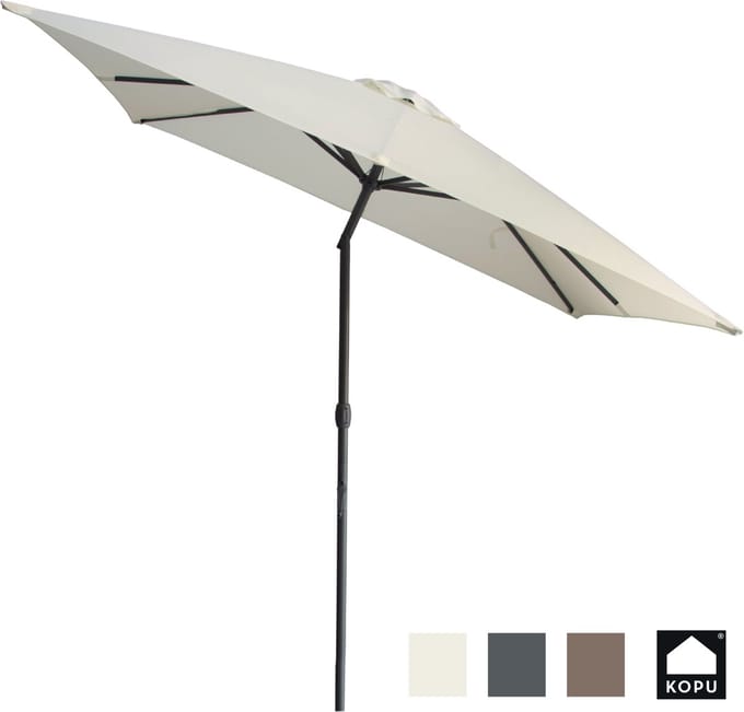 Kopu® Alicante - Parasol Vierkant 230x230 cm met Windvanger - Creme