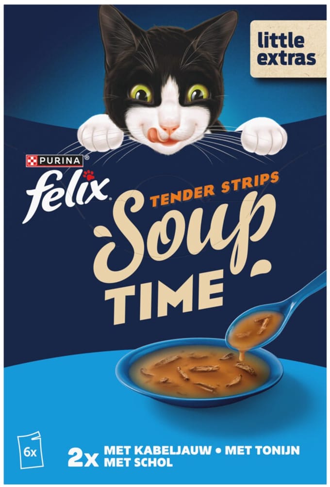 Felix Soup Tender Strips Vis - 6 x 48 gr