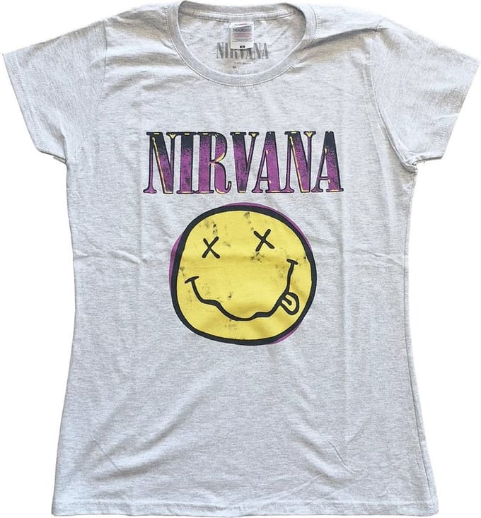 Nirvana - Xerox Happy Face Pink Dames T-shirt - L - Grijs