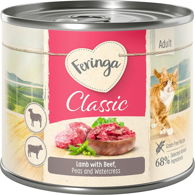 6x200g Lam/Rund Duo-Soorten Feringa Menu Kattenvoer