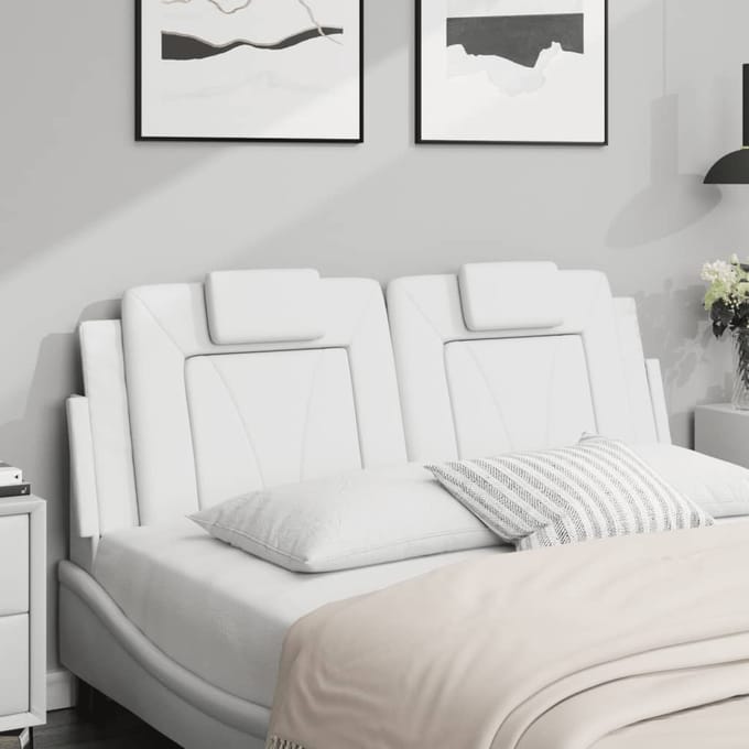 vidaXL Hoofdbordkussen "Viana" 152 cm kunstleer wit