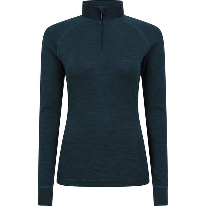 Mountain Warehouse Dames/Dames Merino Wol Zip Hals Thermo Top (Teal)