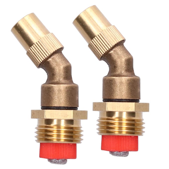 2 Stuks Verstelbare Verstuivende Elleboogsproeier met Filter G1/2 Buitendraad Irrigatiemondstuk beige