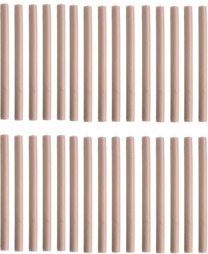Rustik Lys chique lange dinerkaarsen pak van 30 stuks 2.1 x 30 cm kleur Olifantgrijs