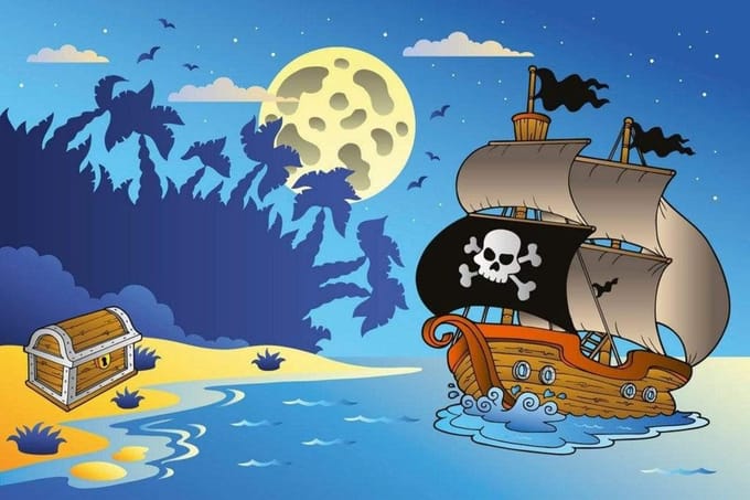 Fotobehang - Pirate Ship 375x250cm - Vliesbehang