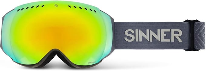 Sinner EMERALD skibril - Donker Grijs - Rode Lens