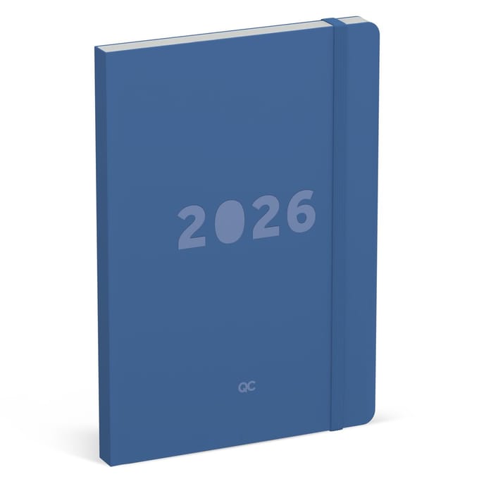 Agenda 2026 Lannoo Schreibtisch A5 QC Farbe 7 Tage/2 Seiten blau