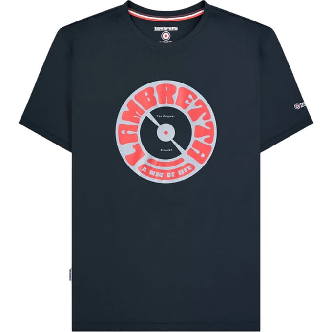 Lambretta Heren Vinyl Record T-shirt (Marine)