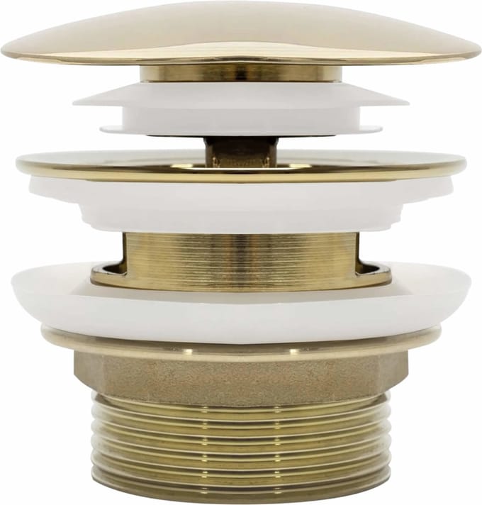 Rea Wastafel Afvoerplug Clickwaste Universeel - Goud - 7X7X7,2Cm