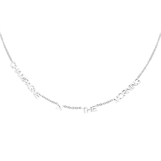 Ketting ''champagne in the morning'' - zilverkleurig