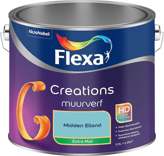 Flexa - Creations Muurverf Extra Mat - Midden Eiland - Mengverf - 2,5 L