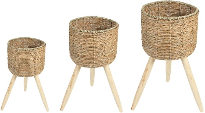 NAPARI-bloempotten van zeegras, set van 3 - naturel