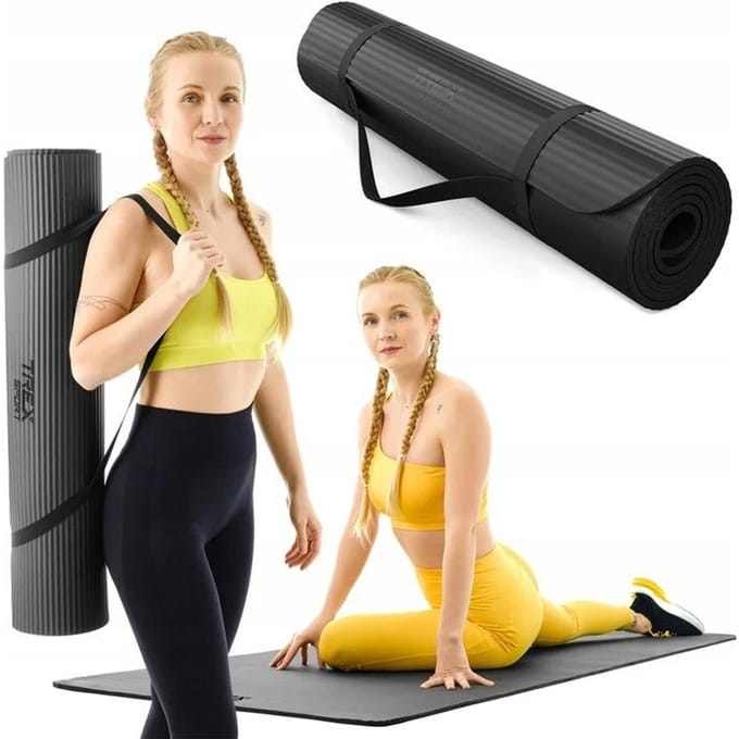 Trex Sport TX-019NGM - Oefenmat - NBR - 190×80 cm - 10 mm - Zwart