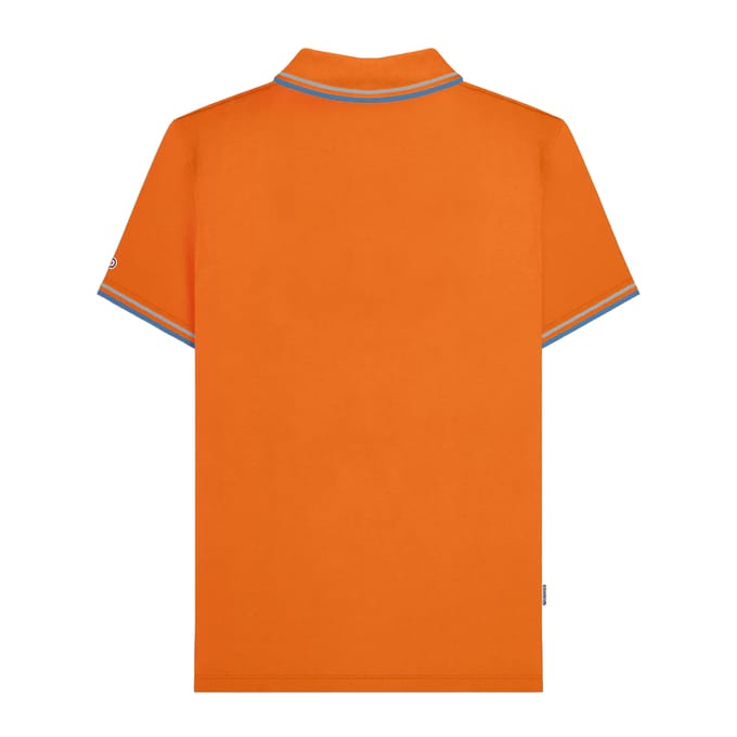 Lambretta Heren SS25 Twin Tip Poloshirt (Oranje/hemelblauw)