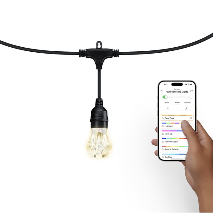Nanoleaf Essentials Matter Smart Multicolour Outdoor String Light Starter Kit - LED - 15m - Zwart