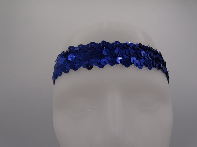 Hoofdbandje paillet donker blauw