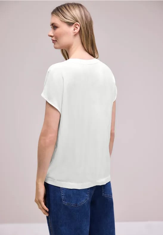 Blouse met losse schouders en gespleten hals