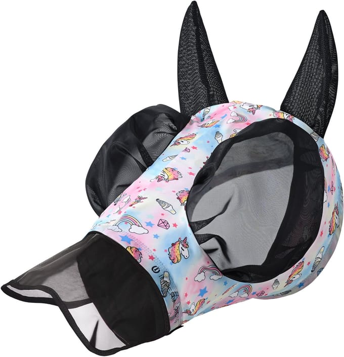 Imperial Riding - Vliegenmasker met Neus - IRHTrail ride - Unicorn - Maat Full