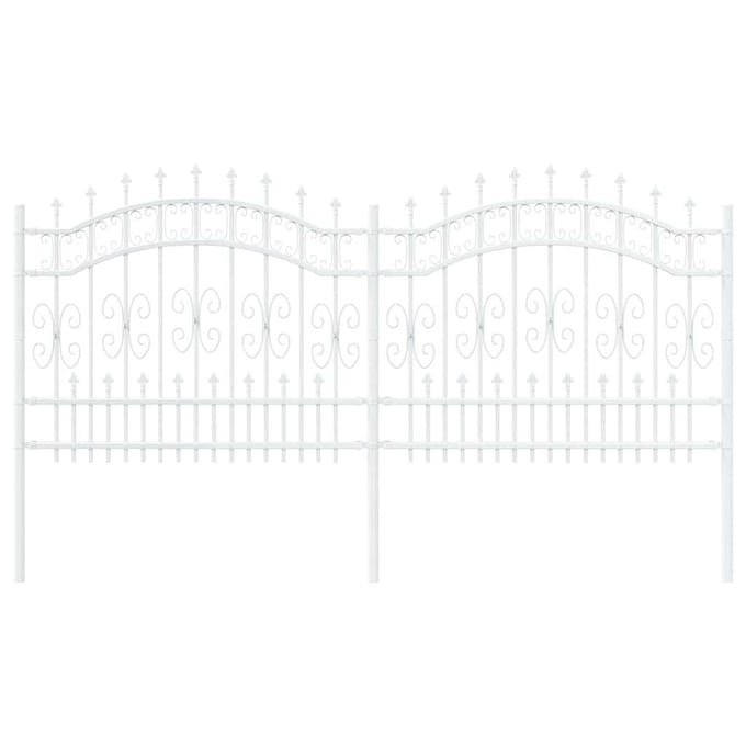 vidaXL - Tuinhek - KAMPEN - 240 - x - 140 - cm - Poedercoated - staal - Wit