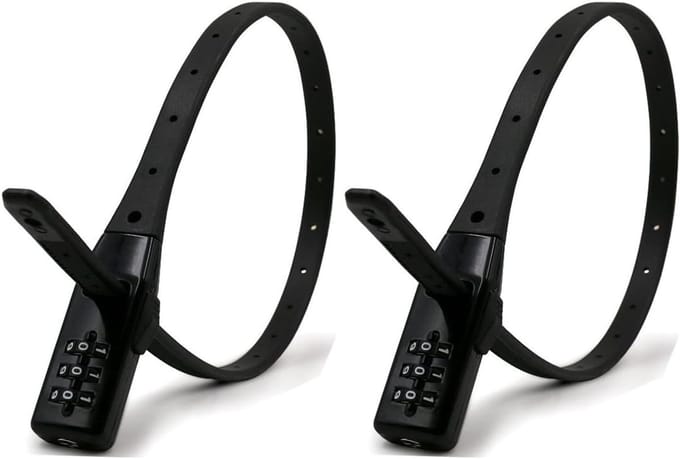 2 Pack Zip Tie Cable Lock - Fietshelm Lock - 54cm Fietsband Lock met Combinatiecode - 3 Digit Code Multifunctionele Lichtgewicht Flexibele Beveiliging Motorfietshelm Fiets Lock