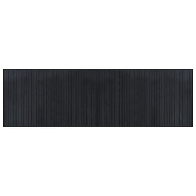 vidaXL - Vloerkleed - rechthoekig - 60x200 - cm - bamboe - zwart