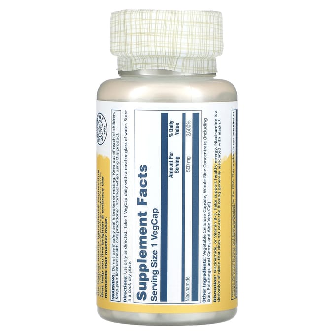Niacinamide, 500 Mg, 100 Plantaardige Capsules