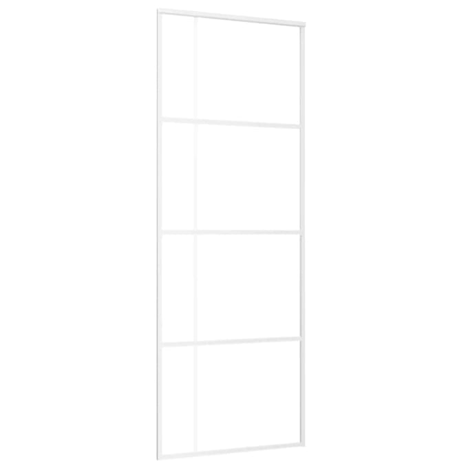 vidaXL - Schuifdeur - 76x205 - cm - ESG-glas - en - aluminium - wit