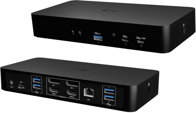 i-tec CAINTGDUAL4KDOCPDIT laptop dock & poortreplicator Bedraad USB 3.2 Gen 1 (3.1 Gen 1) Type-C Zwart