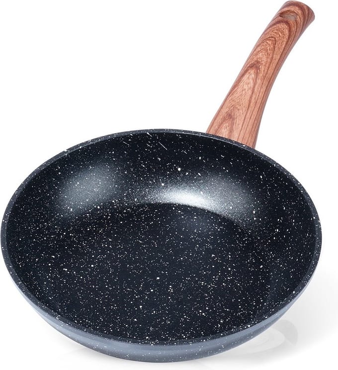Koekenpan Graniet BLACK&WOOD 20 cm - Multifunctionele Pan voor Vlees - Groenten