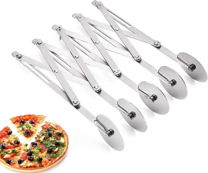 Roestvrij Staal Gebak Cutter - Uitbreidbare Pizza Slicer - Verstelbare Bakken Cutter Roller - Cookie Deeg Cutter Divider
