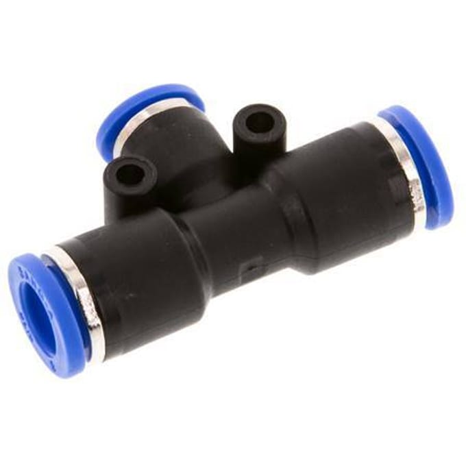 6mm x 8mm T-koppeling PA 66 Insteekfitting NBR [2 Stuks]