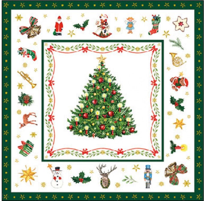 Ambiente - Servetten - 25 x 25 cm - Christmas Evergreen White - Kerst